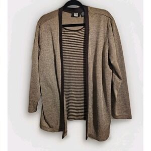 Plus Womens 2X Studio 1940 Cardigan Sweater Top Blouse Work Office Business